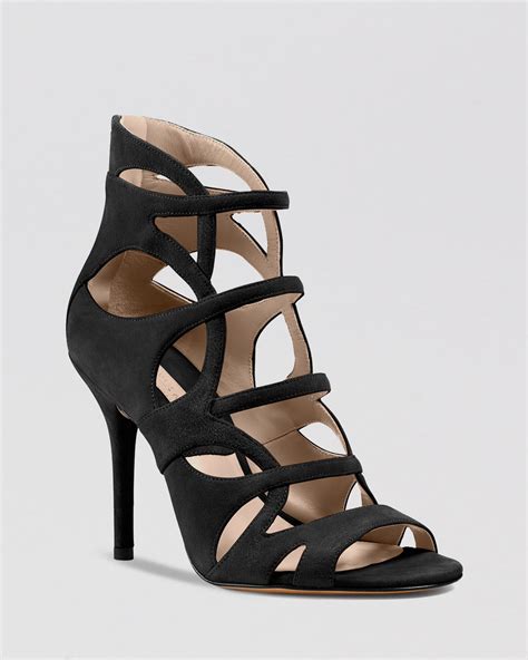 michael kors black patent heels|Michael Kors high heel sandals.